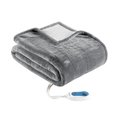 Beautyrest Beautyrest BR58-0755 Heated Snuggle Plush To Berber Wrap Blanket; Grey BR58-0755